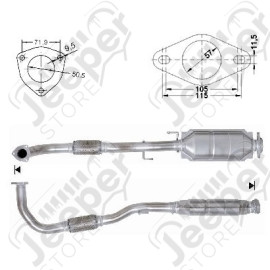 Pot catalytique d'échappement 2.5L CRD moteur VM pour Jeep Cherokee Liberty KJ
