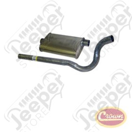 Silencieux & Coude de sortie d'échappement 2.0L essence et 2.1L diesel Jeep CJ