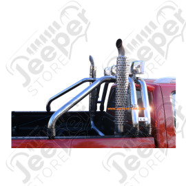 Échappement latéral avec grille de protection en acier / inox (longueur: 155cm) universel 