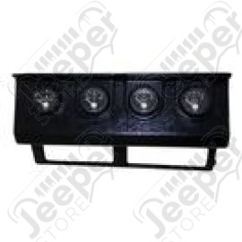 Kit complet 4 jauges et plastique tableau de bord, couleur: Noir pour Jeep Wrangler YJ