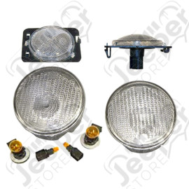 Kit de 4 feux clignotants blancs USA - Jeep Wrangler JK - 55077885ADC / 55077884ADC / 55078144AAC / 55078145AAC