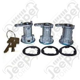 Kit de 3 serrures de portes avec 2 clefs pour Jeep Wrangler YJ - 0880.12 / 8122874K3