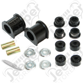Kit de silentblocs (en polyuréthane) barre stabilisatrice avant et biellettes - Jeep Grand Cherokee ZJ / ZG - KJ05008BK