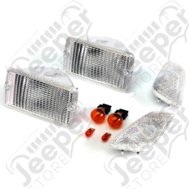 Kit de 4 feux clignotants blanc (version US) Jeep Wrangler TJ