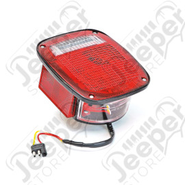 Feu arrière gauche (avec éclaireur de plaque) (version US) rouge et blanc et feu sur le coté pour Jeep CJ7, Wrangler YJ, TJ