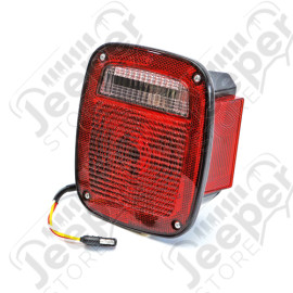 Feu arrière droit (sans éclaireur de plaque) (version US) rouge et blanc et feu sur le coté pour Jeep CJ7, Wrangler YJ, TJ