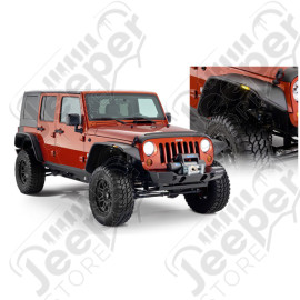 Kit de 4 Elargisseurs d'ailes plates BUSHWACKER Wrangler JK Unlimited (4 portes)