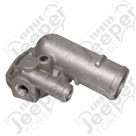 Boîtier de thermostat 2.5L et 4.0L essence Jeep Grand Cherokee ZJ, ZG (emplacement de la sonde d'eau sur le boitier).