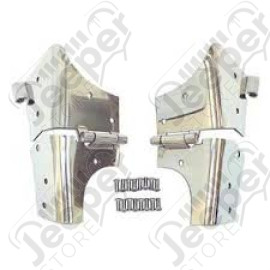 Kit de charnières de baie de pare brise en acier inox pour Jeep Wrangler TJ - 11112.02