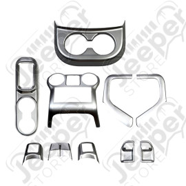 Kit enjoliveurs intérieur de tableau de bord (avec boite auto) (en plastique gris) pour Jeep Wrangler JK 2 portes