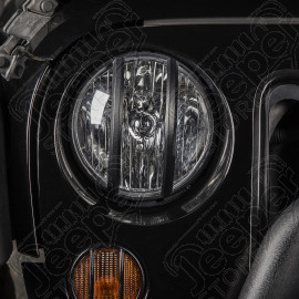 Kit de 2 protections de phares noir avant pour Jeep Wrangler JK 