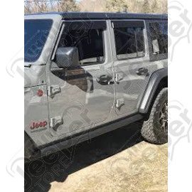 Kit de 4 déflecteurs de vitres (couleur noir mat) pour Jeep Wrangler JL Unlimited (4 portes)