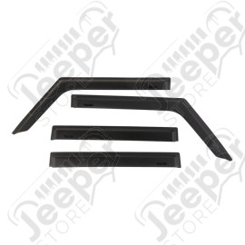 Kit de 4 déflecteurs de vitres (couleur noir mat) pour Jeep Wrangler JL Unlimited (4 portes)