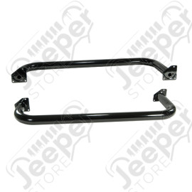 Kit marchepieds tubulaire noir avec plateau anti-dérapant pour Jeep Wrangler YJ et TJ - B8625 / 8625B / 11591.03 / RT26015 / RT26016 / 11590.04 / 11590.03 / 11504.04 / 35600