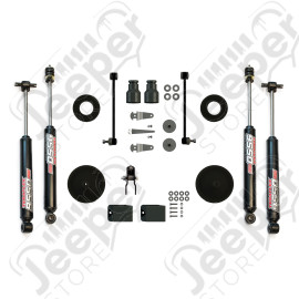 Kit réhausse avec 4 cales de 2.5" (+6.35cm) et amortisseurs Teraflex VSS 9550 pour Jeep Wrangler JK