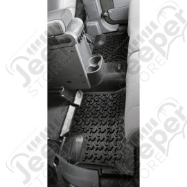 Kit de tapis de sol arrière en caoutchouc noir - Jeep Wrangler JK Unlimited (4 portes) - 1566.27 / 60531 / 12950.02 / 1295002 / 12950-02