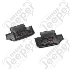 Tapis arrière caoutchouc noir préformé , Jeep Wrangler JK (2 portes)