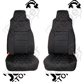 Kit Housses de sièges avant - Couleur : Noire Jeep Wrangler TJ