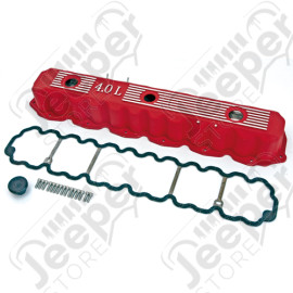 Cache culbuteur (couvre culasse) de couleur ROUGE pour 4.0L 6 cylindres essence pour moteur Jeep wrangler YJ => 1993 à 1995 wrangler TJ => 1996 à 2006 Cherokee XJ => 1993 à 2001 Grand Cherokee ZJ, ZG => 1993 à 1998 Grand Cherokee WJ, WG => 1999 à 2