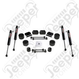 JL 2dr Rubicon: 2.5” Performance Spacer Lift Kit & 9550 VSS Twin-Tube Shocks