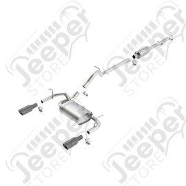 Ligne d'échappement inox BORLA double sortie NOIRE (sans collecteur) moteurs 2.8L CRD et 3.6L V6 essence - Jeep Wrangler JKU - 140459BC