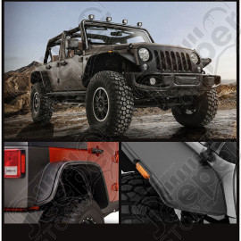 Kit de 4 élargisseurs d'ailes plates en plastique Jeep Wrangler JK