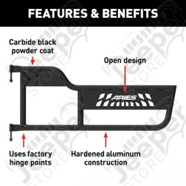 Kit demi portes tubulaire en aluminium pour Jeep Wrangler TJ