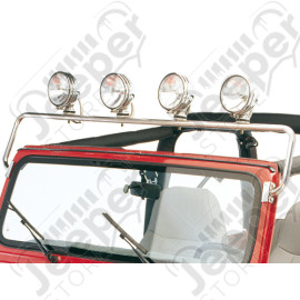 Rampe de lampes portées acier inox pour Jeep CJ ou Wrangler YJ