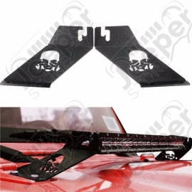 kit fixations barre de LED (20'' - 50.80cm) sur charnières de capot moteur Jeep Wrangler JK