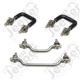 Kit crochets capot moteur acier, inox Jeep CJ et Wrangler YJ