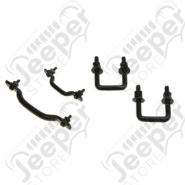 Kit crochets capot moteur acier noir Jeep CJ et Wrangler YJ