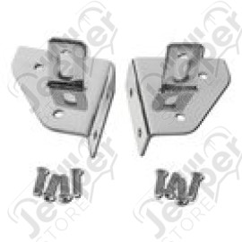 Kit supports de longues portées sur baie de pare brise, couleur acier / inox pour Jeep CJ et Wrangler YJ