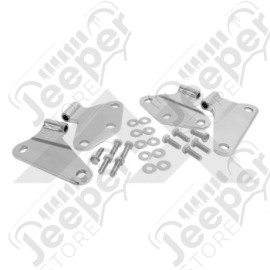 Kit de 4 charnières coté caisse en acier / inox pour Jeep Wrangler JK (2 portes) 
