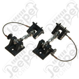 JL190001LK Kit d'attaches capot DV8 offroad en aluminium noir Jeep Wrangler JL et Wrangler JL Unlimited