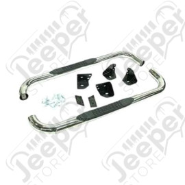 Marchepieds (diamètre : 75 mm) acier inox avec plateau anti-dérapant - Jeep Wrangler YJ - 8625S