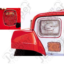 Grilles de protection de feux avant et arrière acier chromées - Jeep Wrangler YJ - 488503 / SH7425 / RT34047