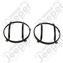 Grilles de protection de phare en acier noir (projecteurs) - Jeep Wrangler JK - 11230.03