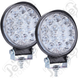 Kit de 2 feux longue portée ronds à LED de 42W - 420 lumens (diamètre: 8 cm)