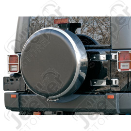 Housse de roue de secours avec cerclage acier / inox et centre en plastique pour roue de 31"x10.50"