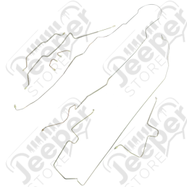 Kit complet de 7 durites de frein acier (SANS ABS) pour Jeep Wrangler TJ