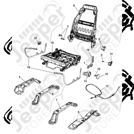 Poignée (manette) pour siège avant conducteur Jeep Wrangler JK