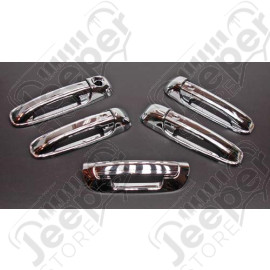 Kit d'enjoliveurs de poignée de porte et coffre en plastique chromé, (10 éléments) Jeep Grand Cherokee WJ, WG 