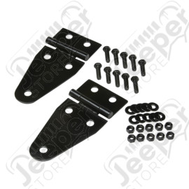 Kit de charnières de capot acier noir Jeep CJ et Wrangler YJ
