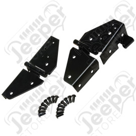 Kit charnières de baie de pare-brise, noir, pour Jeep CJ et Wrangler YJ 