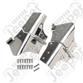 Kit de charnières de baie de pare brise en acier / inox pour Jeep Wrangler TJ et LJ