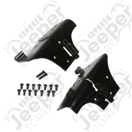Kit de 2 charnières de baie de pare brise, couleur: noir, Jeep Wrangler TJ