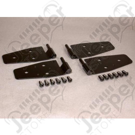 Kit de ferrures de porte, finition noire, 4 éléments, TJ, 