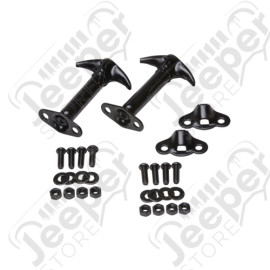 Kit d'attaches capot acier noir Jeep CJ et Wrangler YJ 