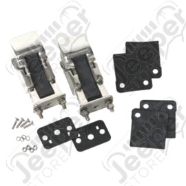 Kit d'attaches capot acier inox (type Wrangler TJ, JK) - Jeep CJ, Wrangler YJ