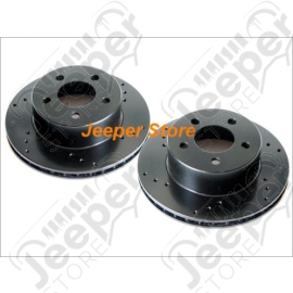Kit de 2 disques de frein avant percés et ventilés pour Jeep Wrangler YJ, TJ, Cherokee XJ et Grand Cherokee ZJ, ZG - AR8722XPR / 780444PER / 18A409SD